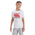 White - Side - Canterbury Childrens-Kids Logo Rugby T-Shirt