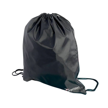 Black - Front - Precision Plain Drawstring Bag