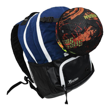 Navy-White - Front - Precision Pro HX Backpack With Ball Holder