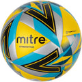 Yellow-Silver-Aqua Blue - Back - Mitre Match Football