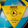 Yellow-Silver-Aqua Blue - Side - Mitre Match Football