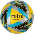 Yellow-Silver-Aqua Blue - Front - Mitre Match Football