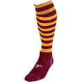 Maroon-Amber - Front - Precision Childrens-Kids Hooped Pro Football Socks