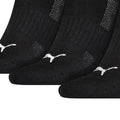Black-White - Side - Puma Unisex Adult Cushioned Trainer Socks (Pack Of 3)