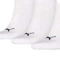 White-Black - Side - Puma Unisex Adult Cushioned Trainer Socks (Pack Of 3)