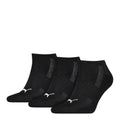 Black-White - Front - Puma Unisex Adult Cushioned Trainer Socks (Pack Of 3)