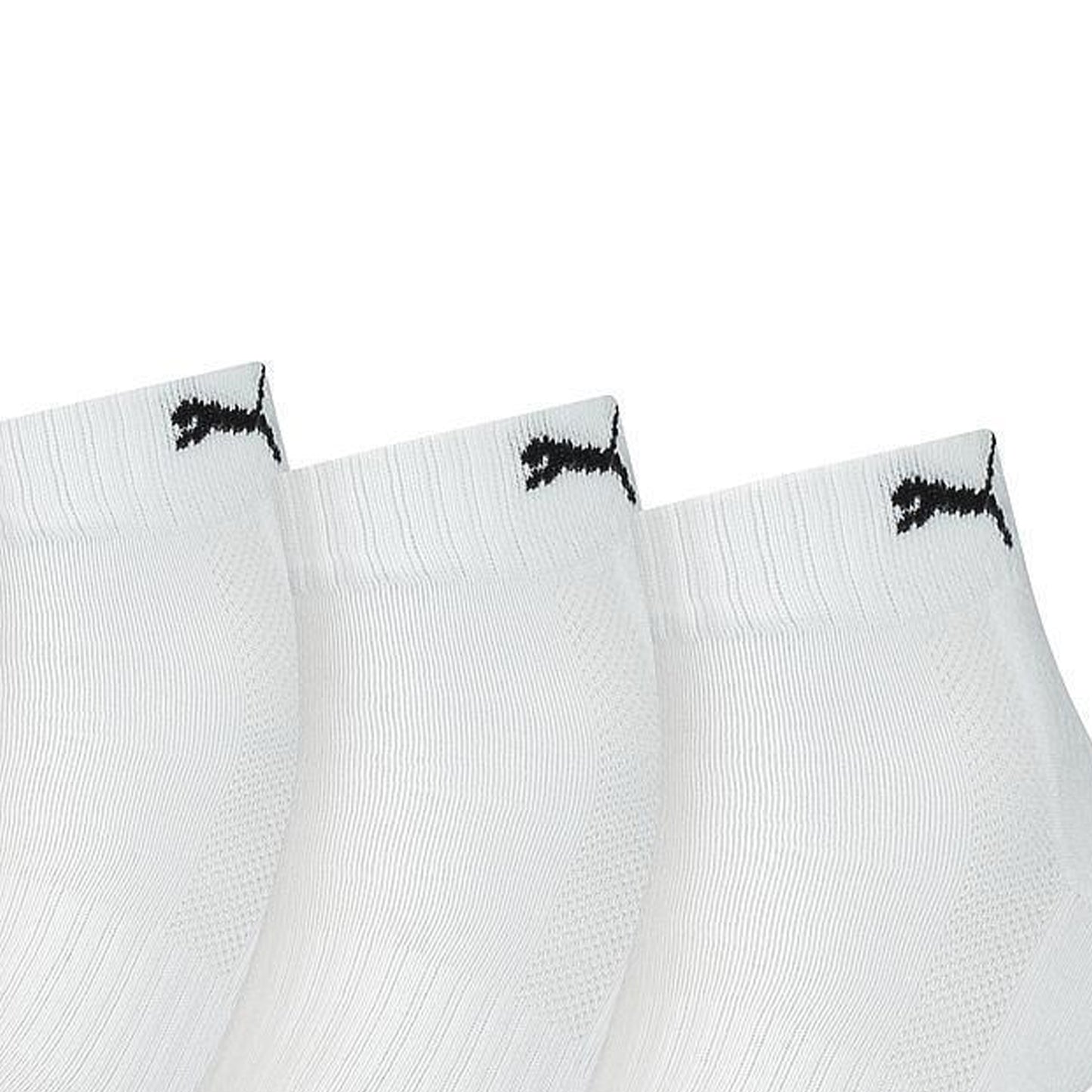 White-Black - Side - Puma Unisex Adult Cushioned Ankle Socks (Pack Of 3)