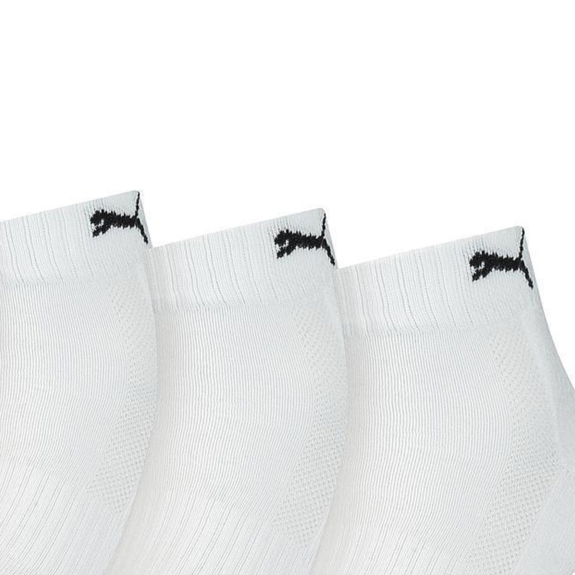 White-Black - Side - Puma Unisex Adult Cushioned Ankle Socks (Pack Of 3)