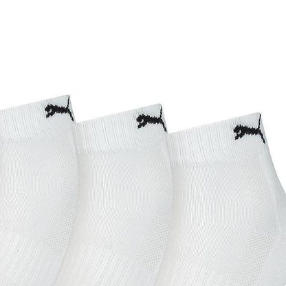 White-Black - Side - Puma Unisex Adult Cushioned Ankle Socks (Pack Of 3)