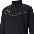 Black-White - Side - Puma Mens TeamRISE Quarter Zip Track Top