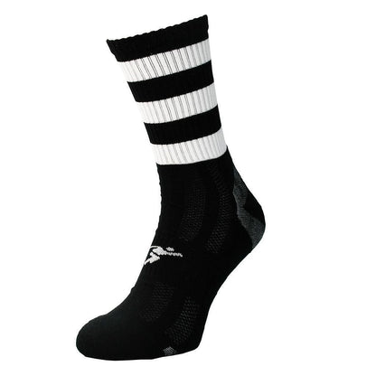 Black-White - Front - Precision Childrens-Kids Pro Hooped Gaelic Mid Socks