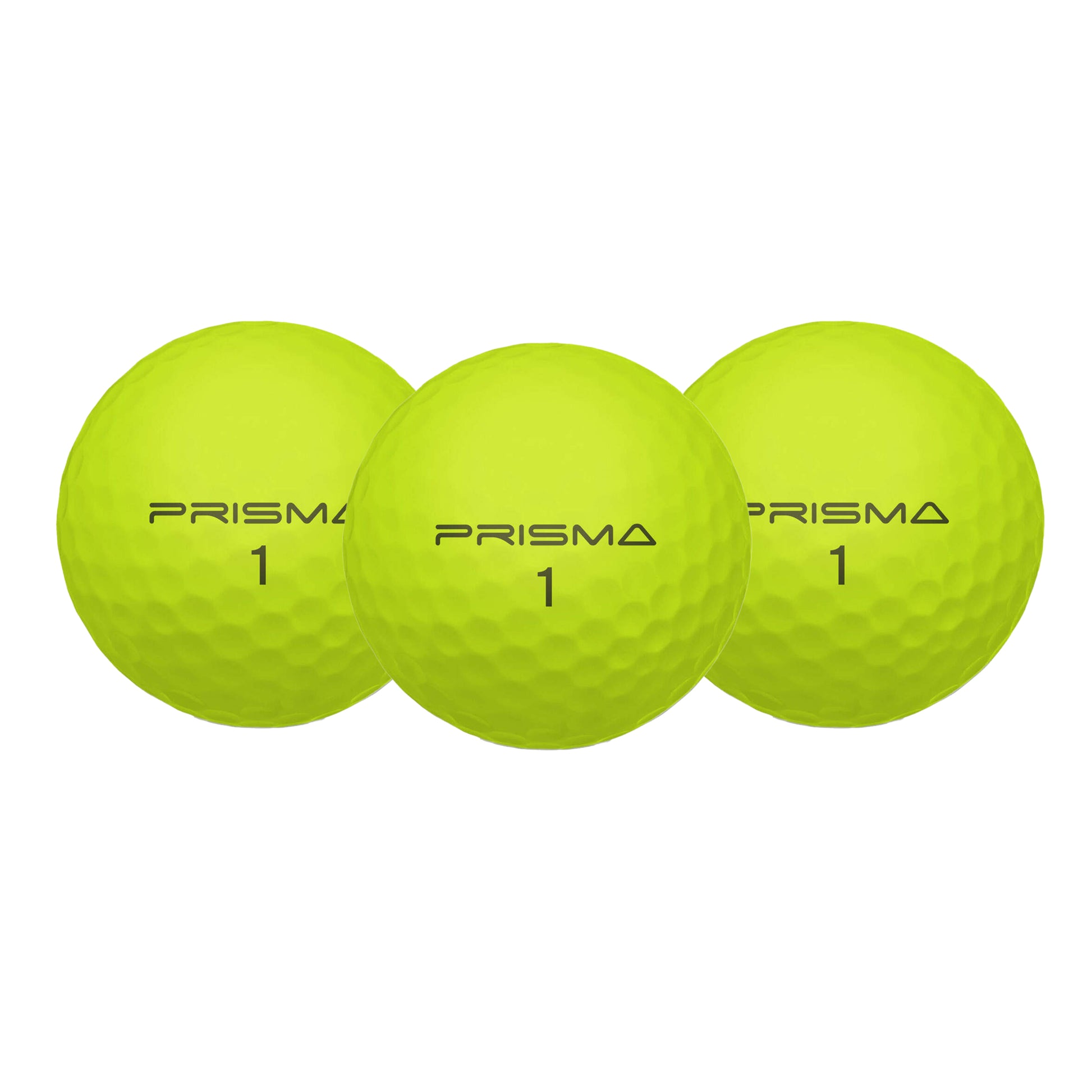 Yellow - Back - Masters Prisma Titanium Golf Balls (Pack Of 12)
