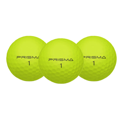 Yellow - Back - Masters Prisma Titanium Golf Balls (Pack Of 12)