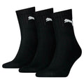 Black - Back - Puma Unisex Adult Lightweight Crew Socks (Pack of 3)