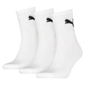 White - Back - Puma Unisex Adult Lightweight Crew Socks (Pack of 3)