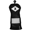 Black-White - Front - Longridge Hybrid Golf Club Head Cover