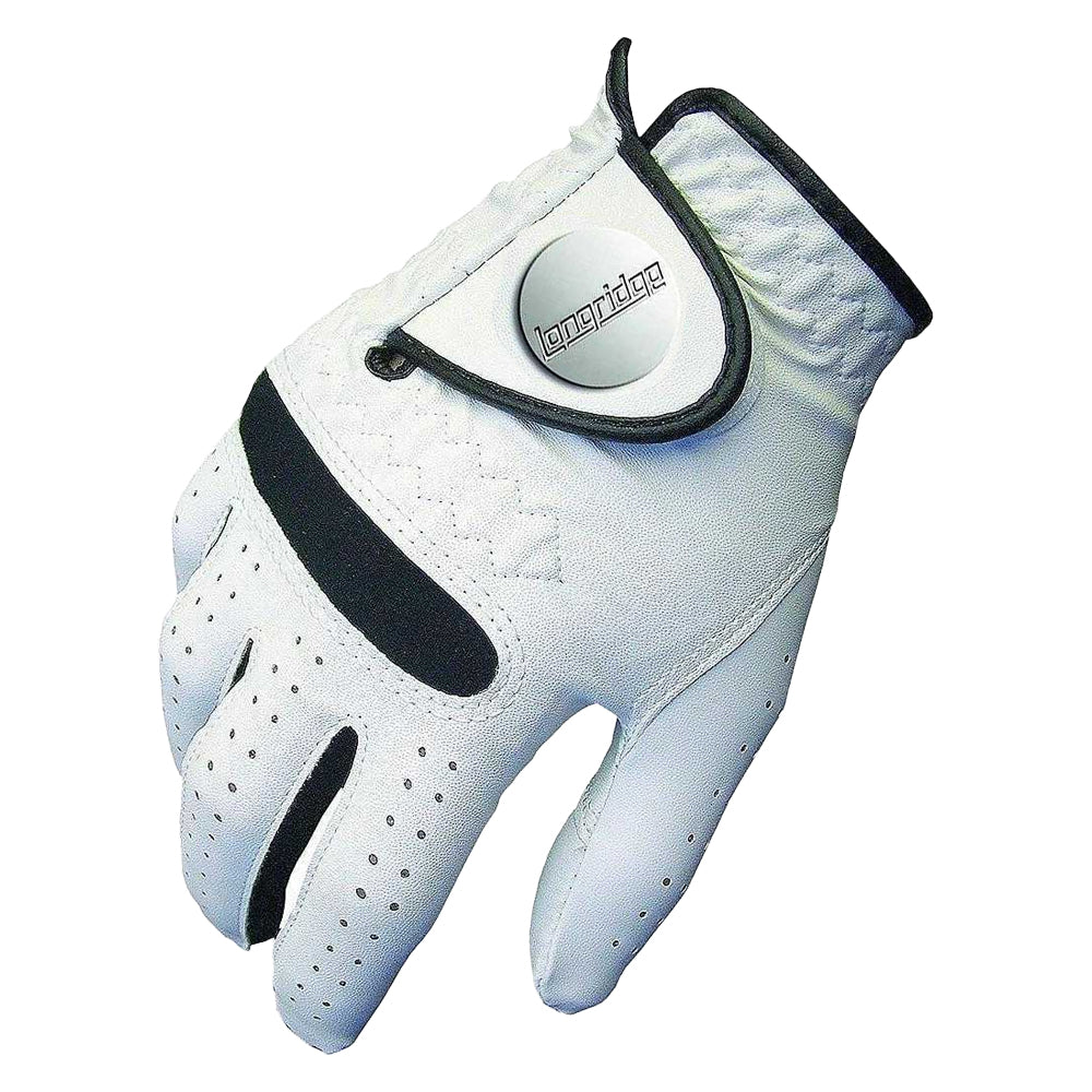White-Black - Back - Longridge Mens Tour Dry Left Hand Golf Glove
