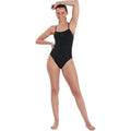 Black - Back - Speedo Womens-Ladies Endurance+ Thin Strap One Piece Swimsuit