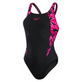 Black-Pink - Front - Speedo Womens-Ladies Hyperboom Splice Eco Endurance+ One Piece Swimsuit