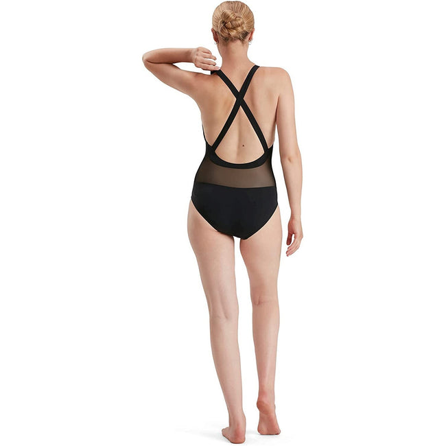 Black - Pack Shot - Speedo Womens-Ladies Power Eco Endurance+ One Piece Swimsuit