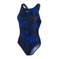 Blue-Black - Front - Speedo Womens-Ladies Allover Recordbreaker Eco EnduraFlex One Piece Swimsuit