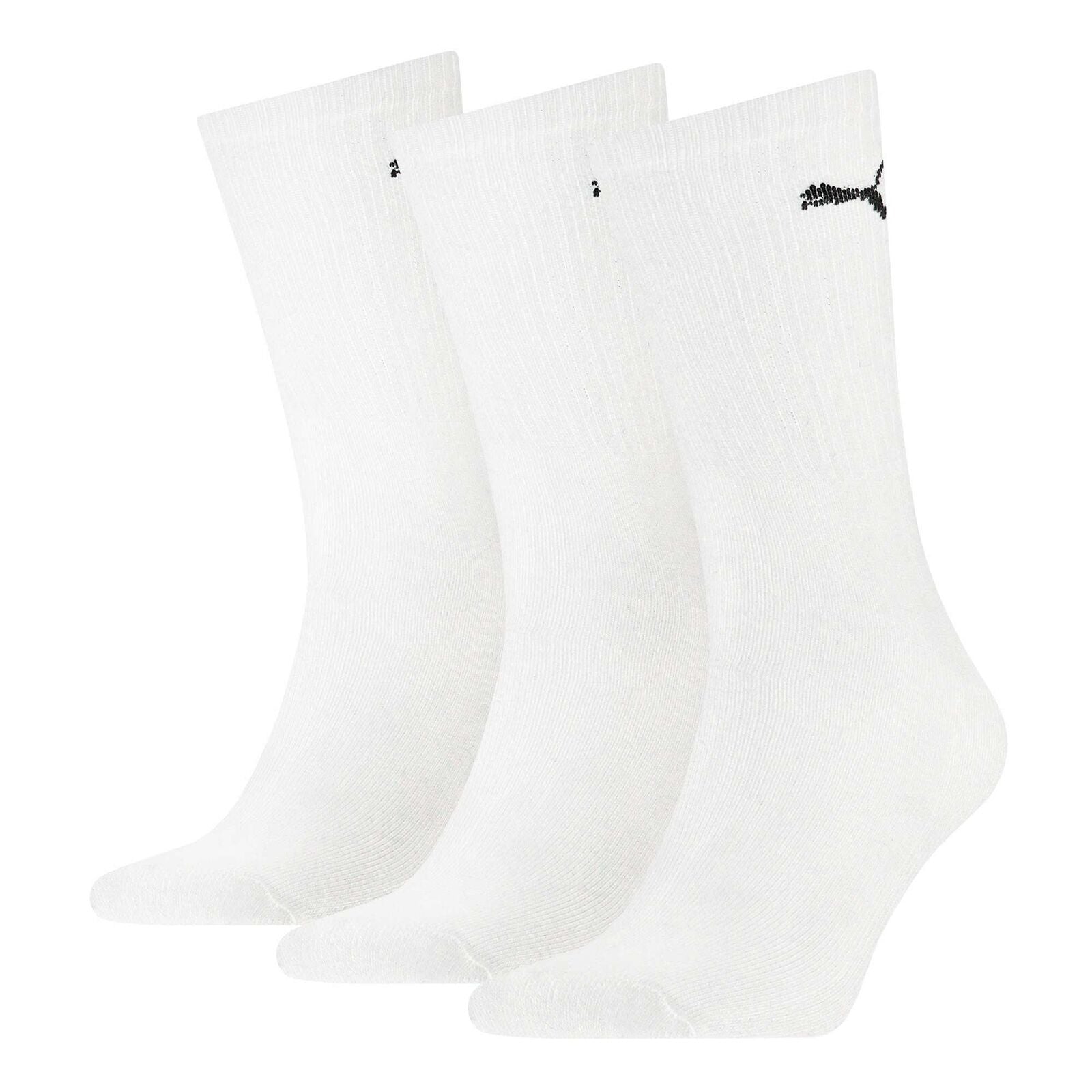White - Back - Puma Unisex Adult Crew Sports Socks (Pack Of 3)