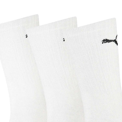 White - Side - Puma Unisex Adult Crew Sports Socks (Pack Of 3)