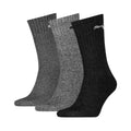 Grey - Front - Puma Unisex Adult Crew Sports Socks (Pack Of 3)