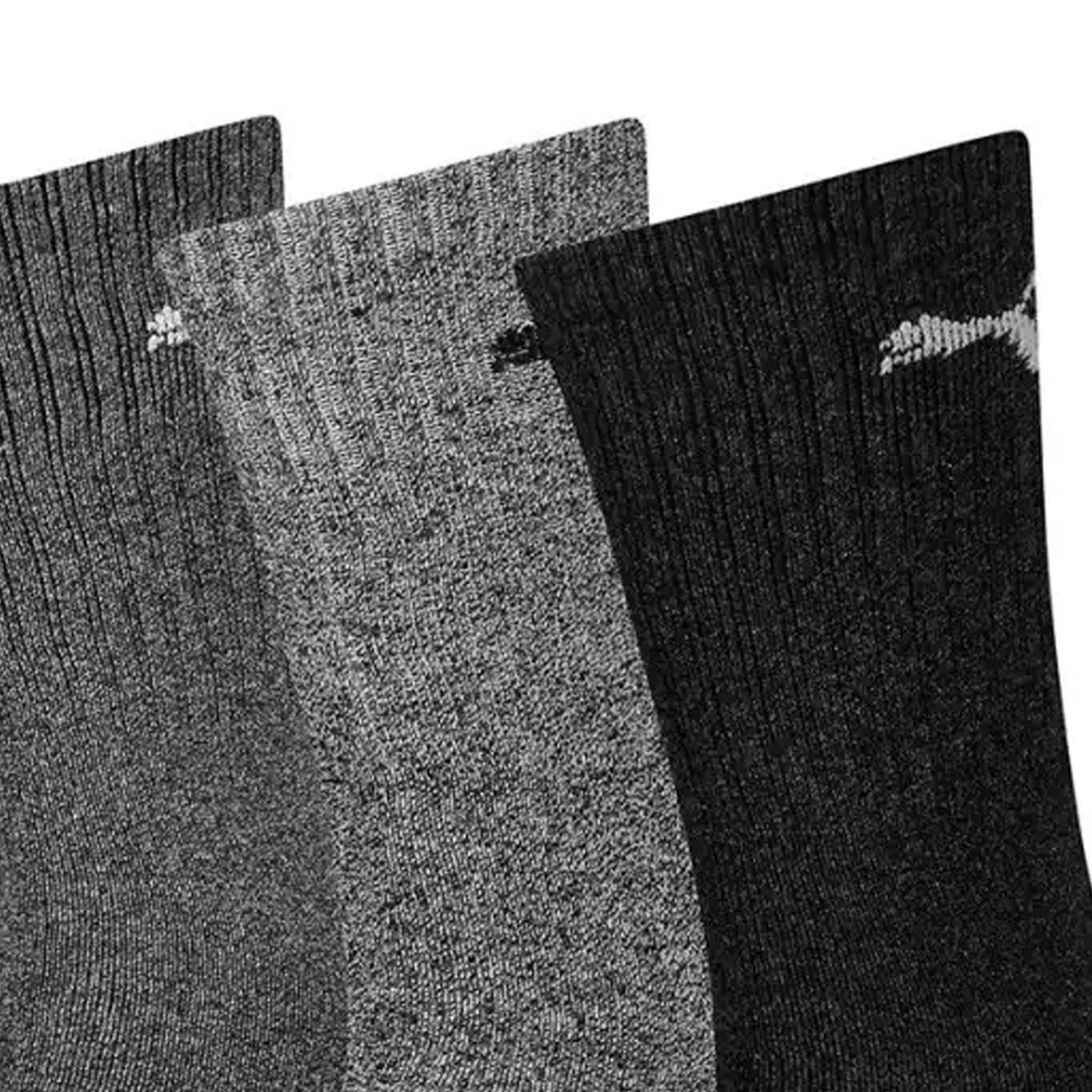 Grey - Side - Puma Unisex Adult Crew Sports Socks (Pack Of 3)
