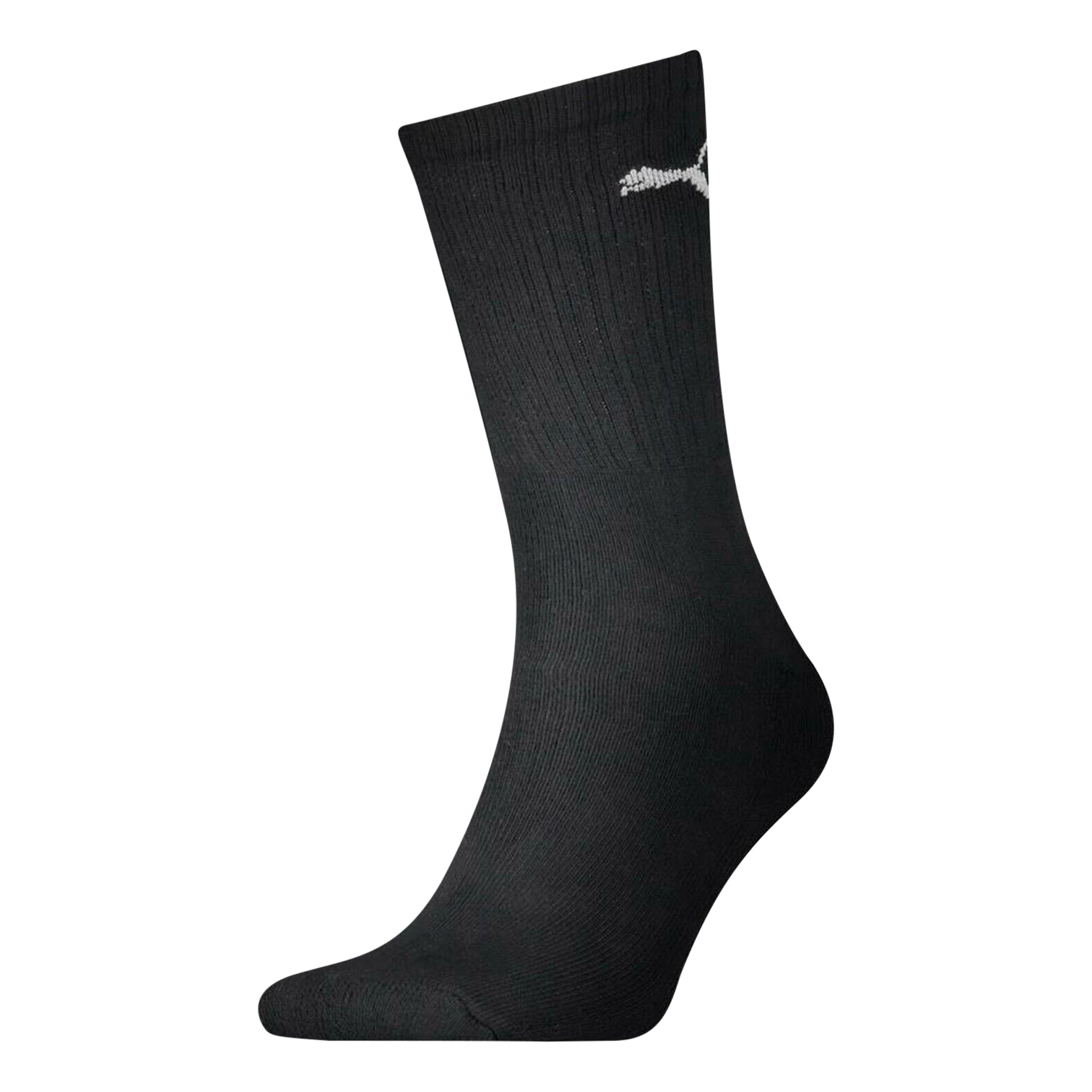 Black - Front - Puma Unisex Adult Crew Sports Socks (Pack Of 3)