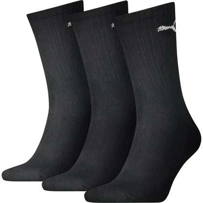 Black - Back - Puma Unisex Adult Crew Sports Socks (Pack Of 3)