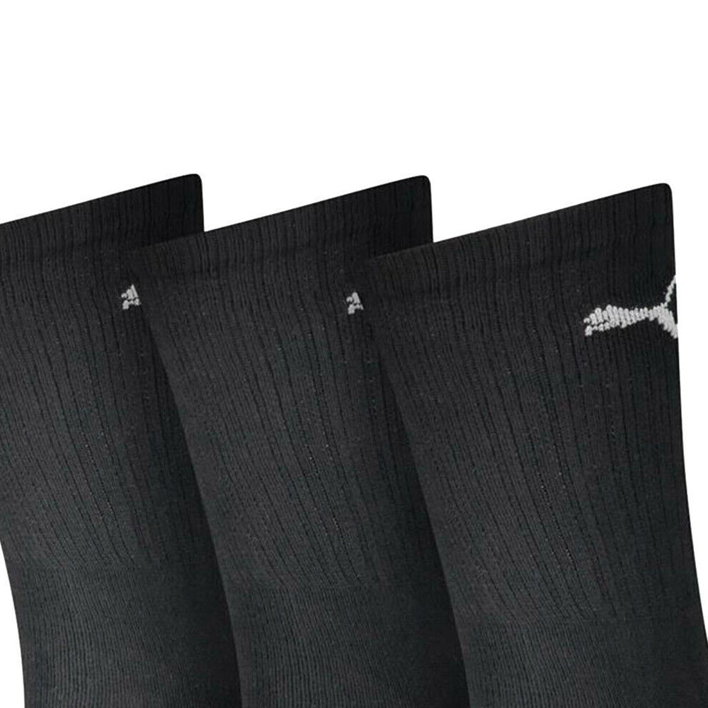 Black - Side - Puma Unisex Adult Crew Sports Socks (Pack Of 3)