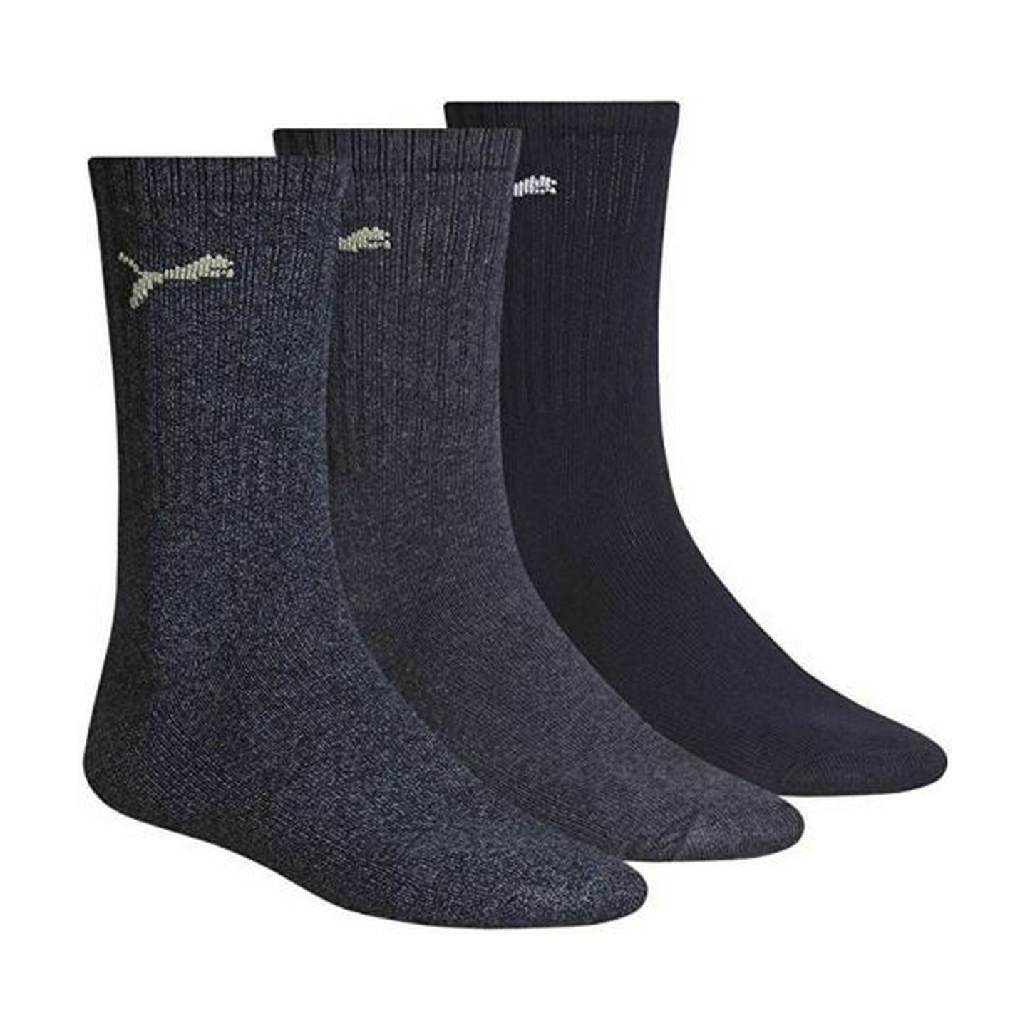 Navy - Side - Puma Unisex Adult Crew Sports Socks (Pack Of 3)