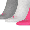 Pink-Grey-Charcoal Grey - Back - Puma Unisex Adult Invisible Socks (Pack of 3)