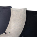 Navy-Light Grey-Black - Side - Puma Unisex Adult Invisible Socks (Pack of 3)