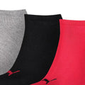 Black-Red-Grey - Back - Puma Unisex Adult Invisible Socks (Pack of 3)