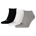 Grey-White-Black - Front - Puma Unisex Adult Invisible Socks (Pack of 3)
