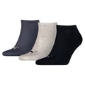 Navy-Light Grey-Black - Front - Puma Unisex Adult Invisible Socks (Pack of 3)