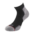 Black-Grey - Front - 1000 Mile Womens-Ladies Recycled Ankle Socks (Pack of 2)