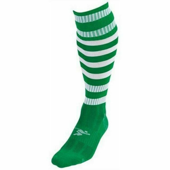 Green-White - Back - Precision Childrens-Kids Pro Hooped Football Socks