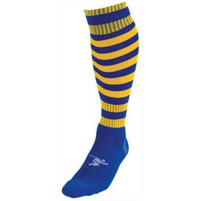 Royal Blue-Gold - Front - Precision Childrens-Kids Pro Hooped Football Socks