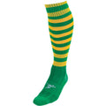 Green-Gold - Front - Precision Childrens-Kids Pro Hooped Football Socks