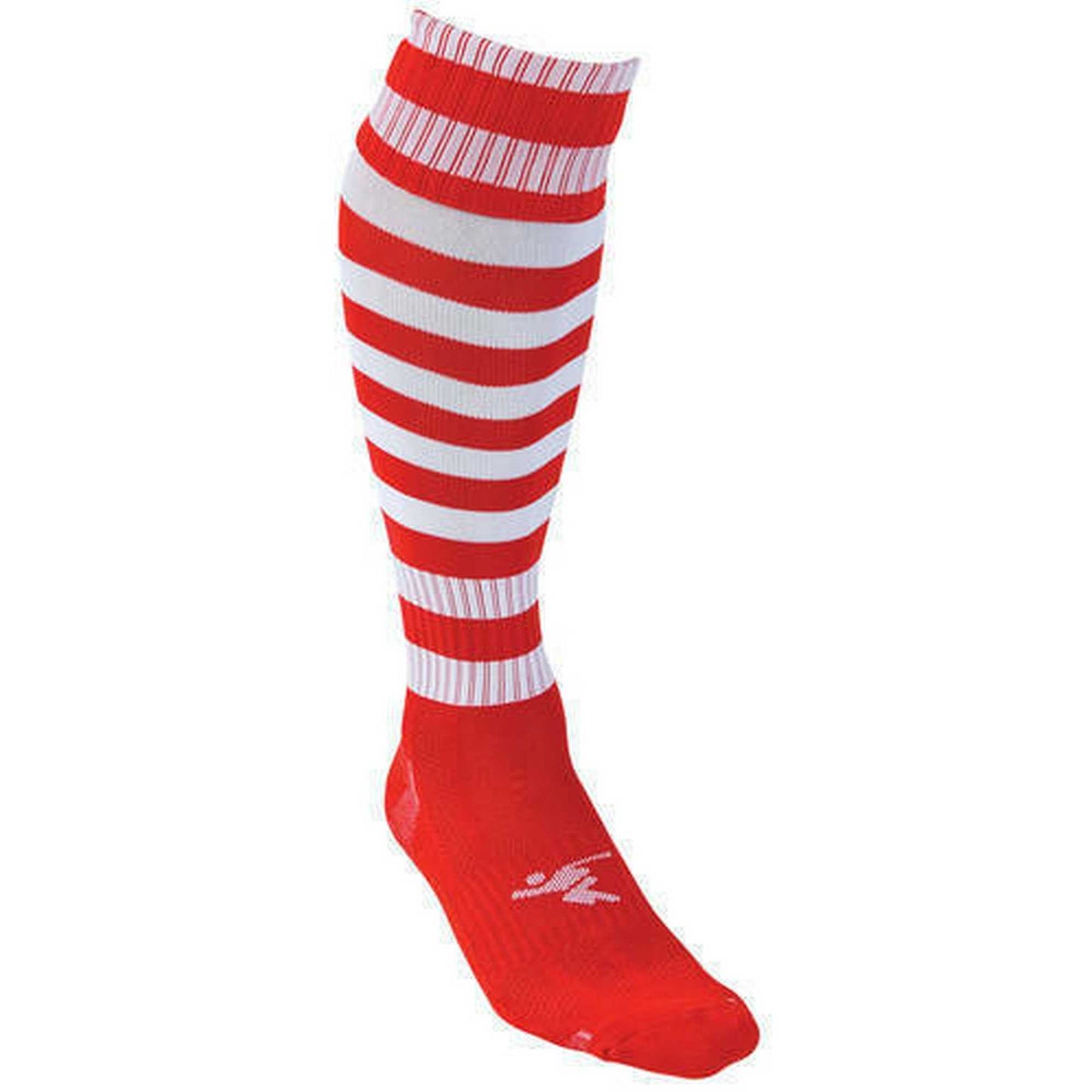 Red-White - Back - Precision Childrens-Kids Pro Hooped Football Socks