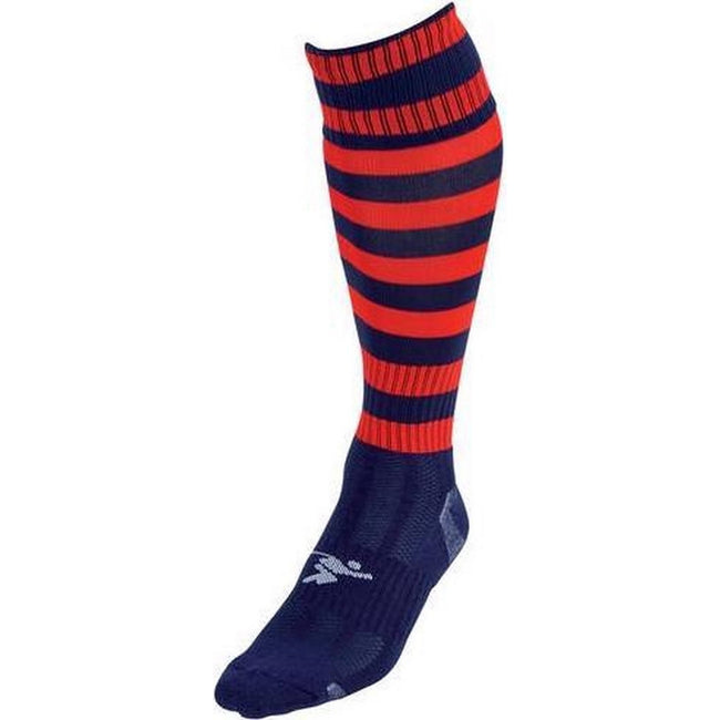 Navy-Red - Front - Precision Childrens-Kids Pro Hooped Football Socks