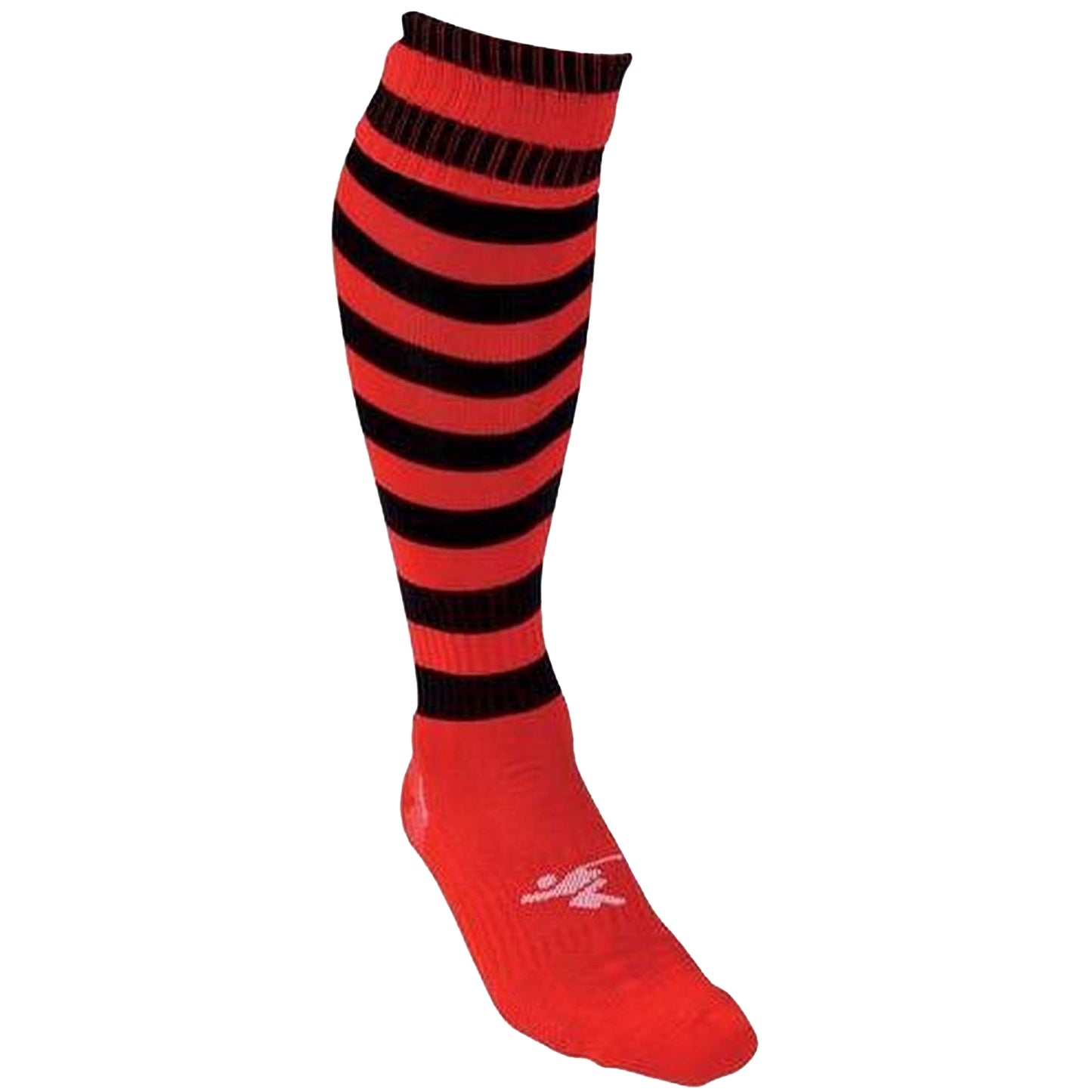 Red-Black - Back - Precision Childrens-Kids Pro Hooped Football Socks