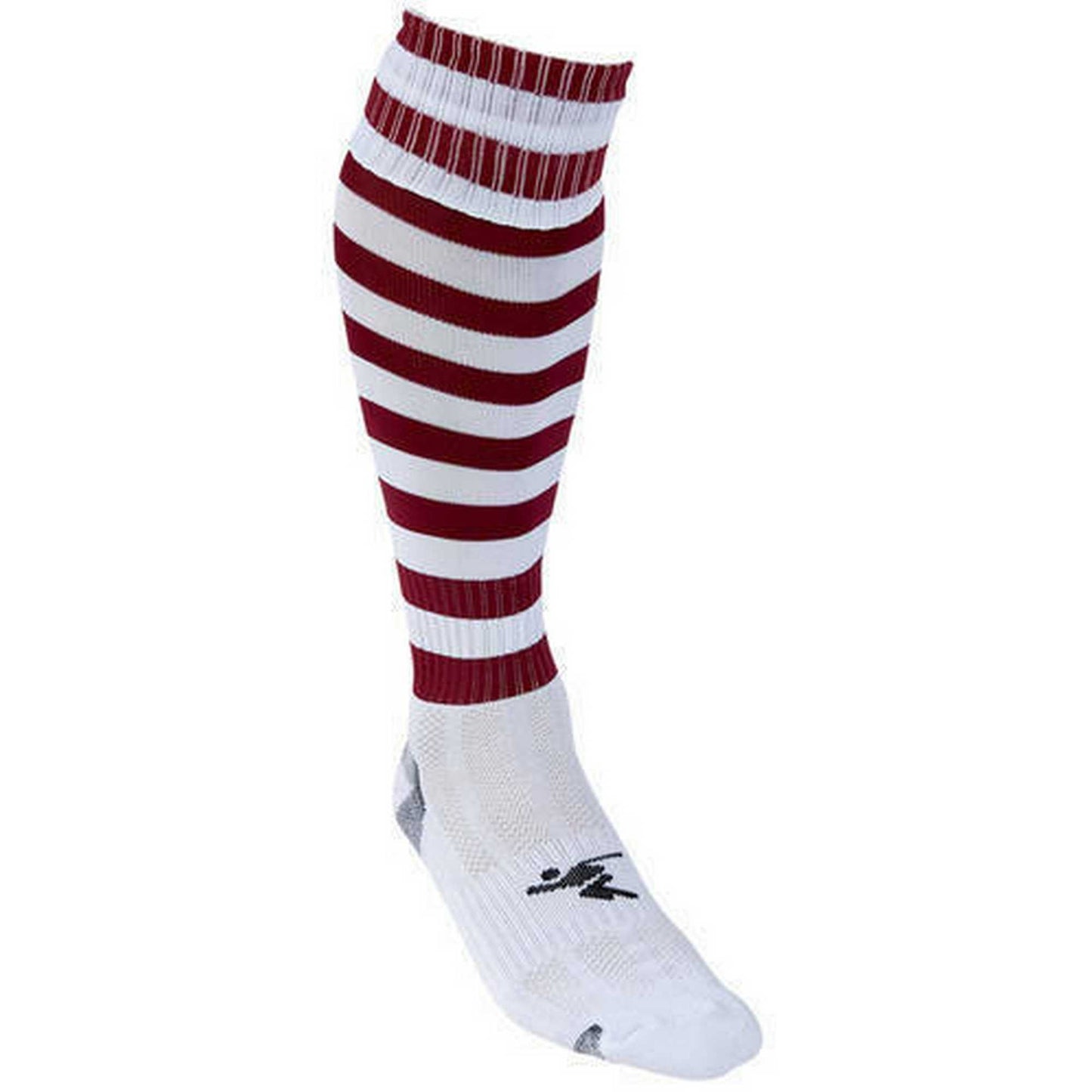 White-Maroon - Back - Precision Childrens-Kids Pro Hooped Football Socks