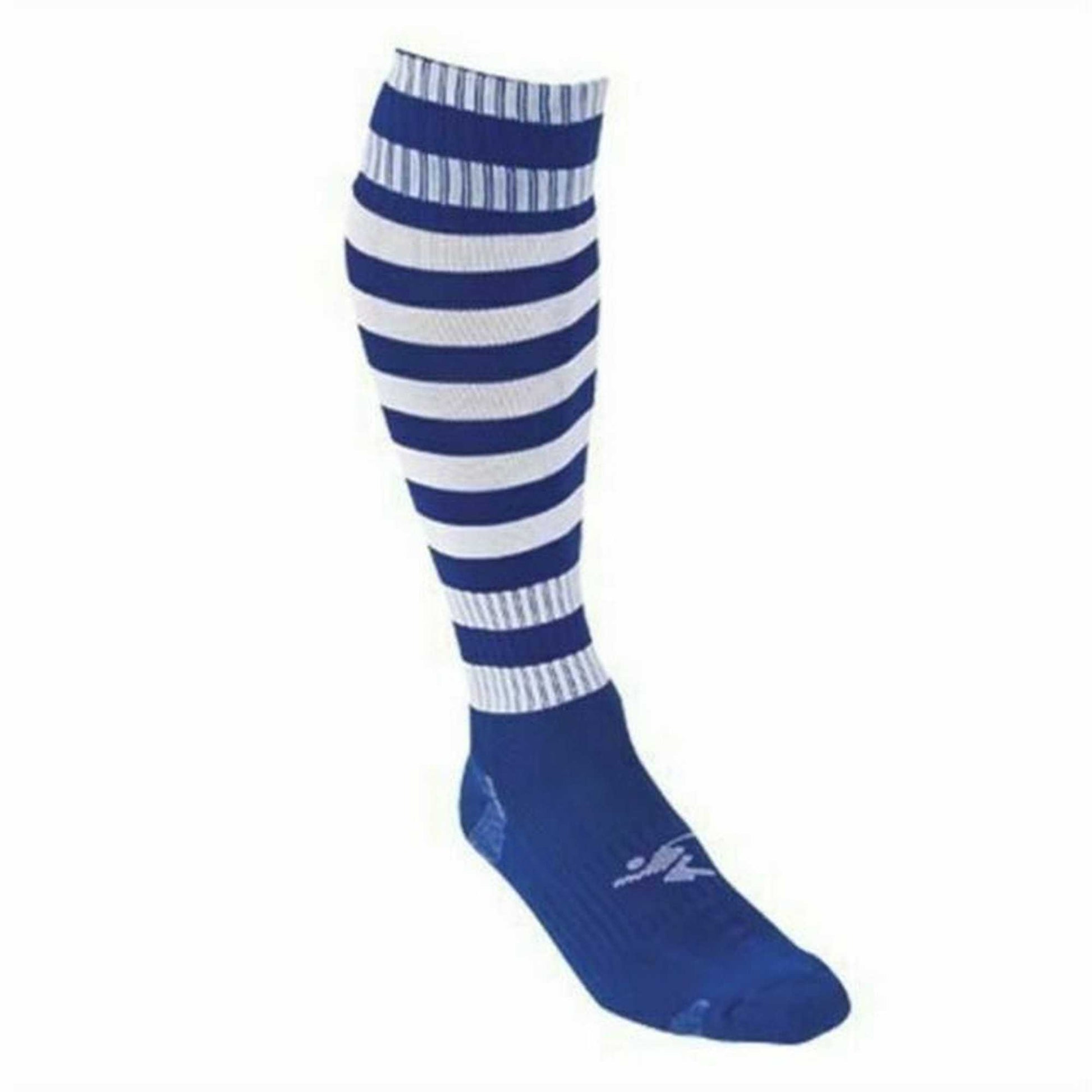 Royal Blue-White - Back - Precision Childrens-Kids Pro Hooped Football Socks
