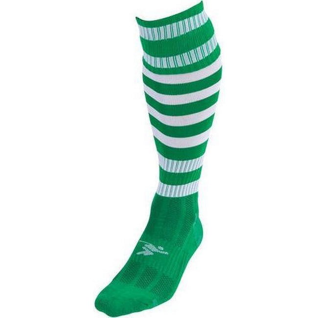 Green-White - Front - Precision Childrens-Kids Pro Hooped Football Socks