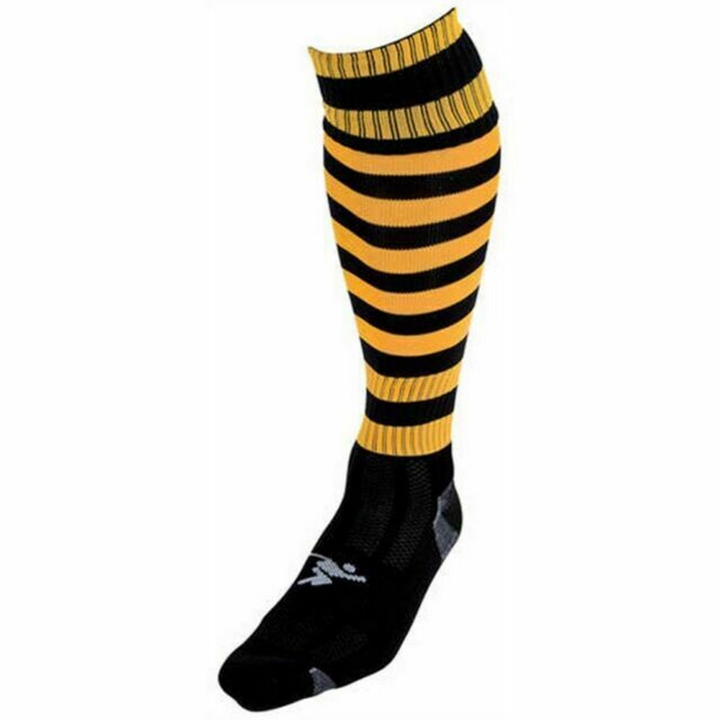 Black-Amber Glow - Front - Precision Childrens-Kids Pro Hooped Football Socks