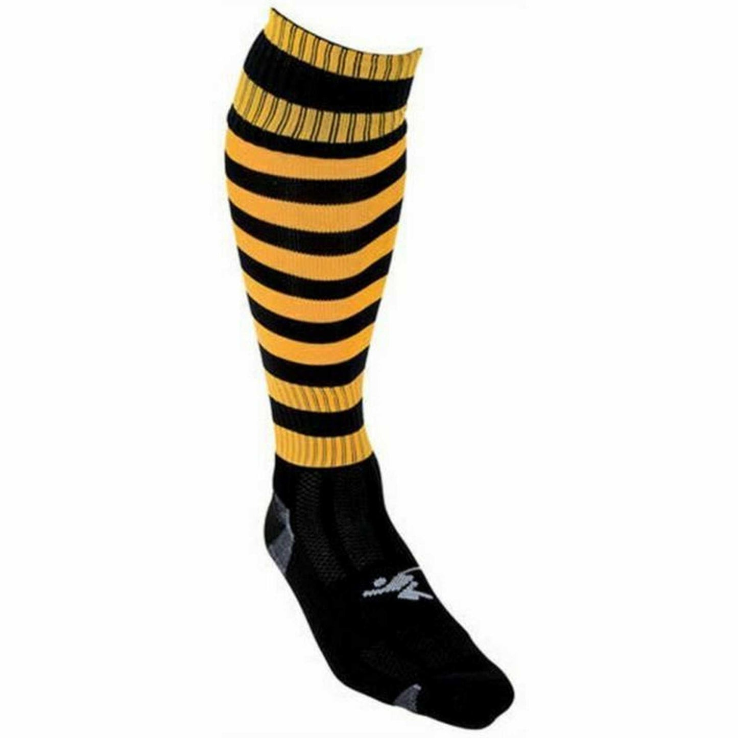 Black-Amber Glow - Back - Precision Childrens-Kids Pro Hooped Football Socks